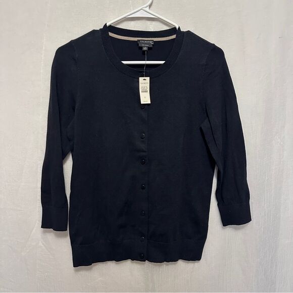 NWT Talbots black Pima cotton button-up cardigan sweater size small - Picture 2 of 8